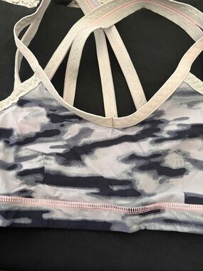 lululemon athletica Light Pink & Gray Camouflage Strappy Sports Bra